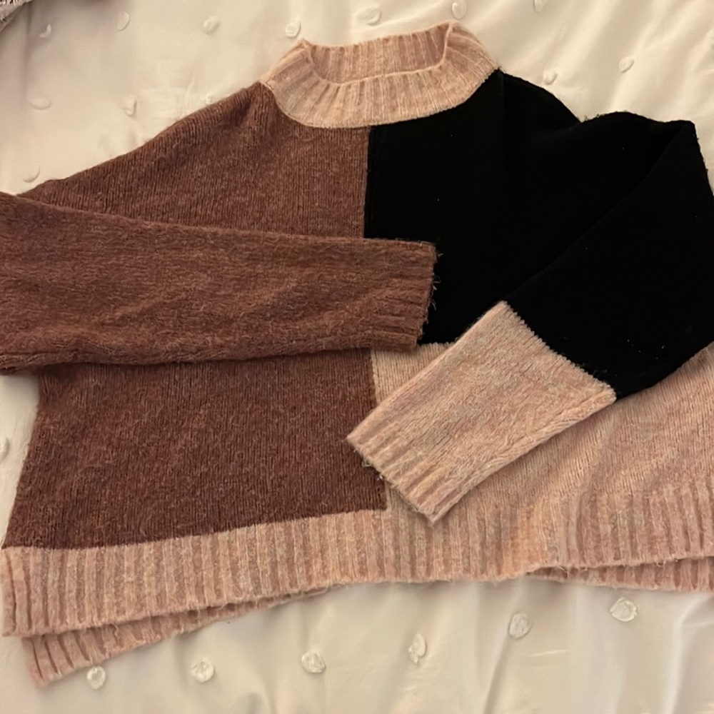 Cozy color block sweater